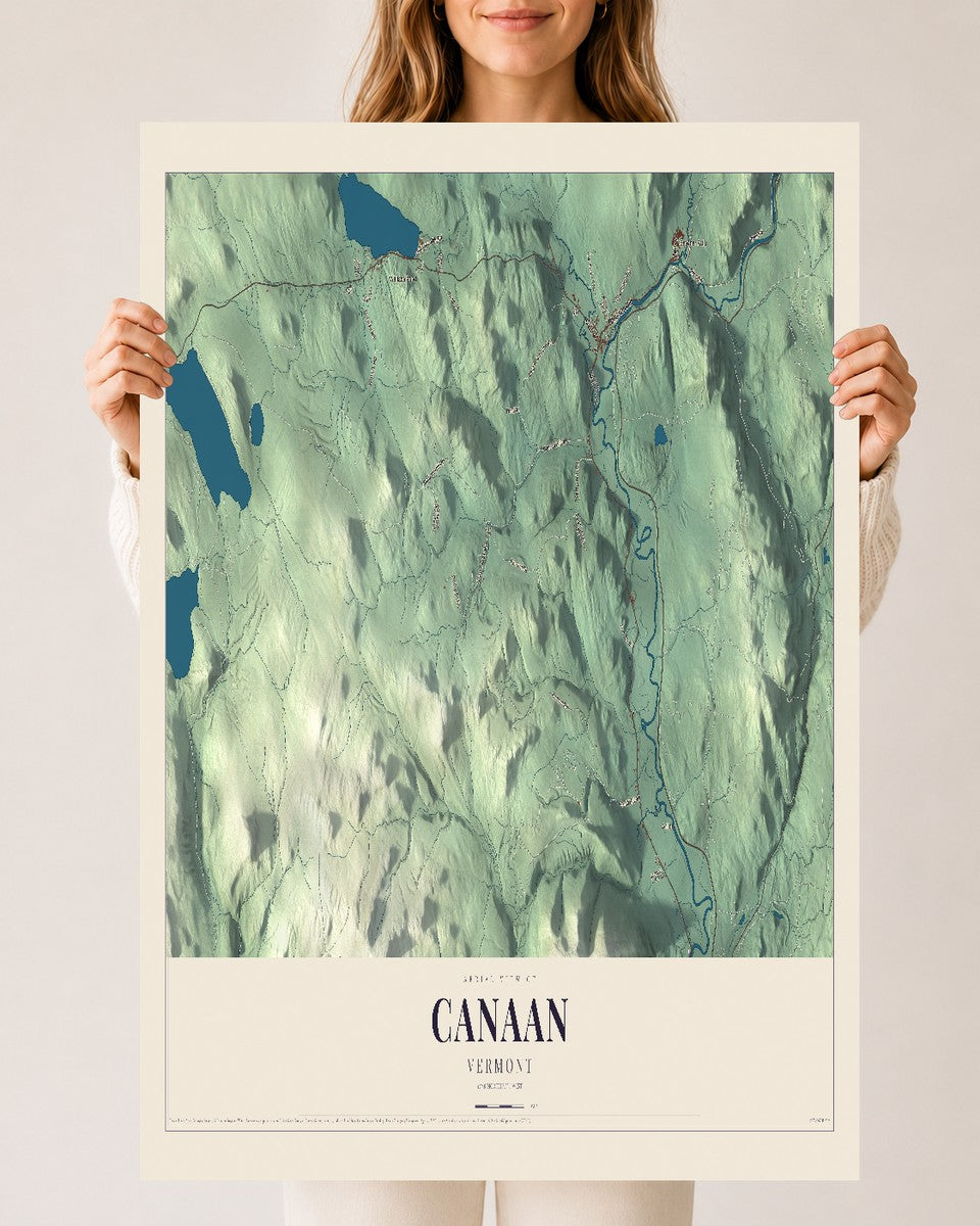 Canaan, Vermont map print - 24 x 36 archival matte print
