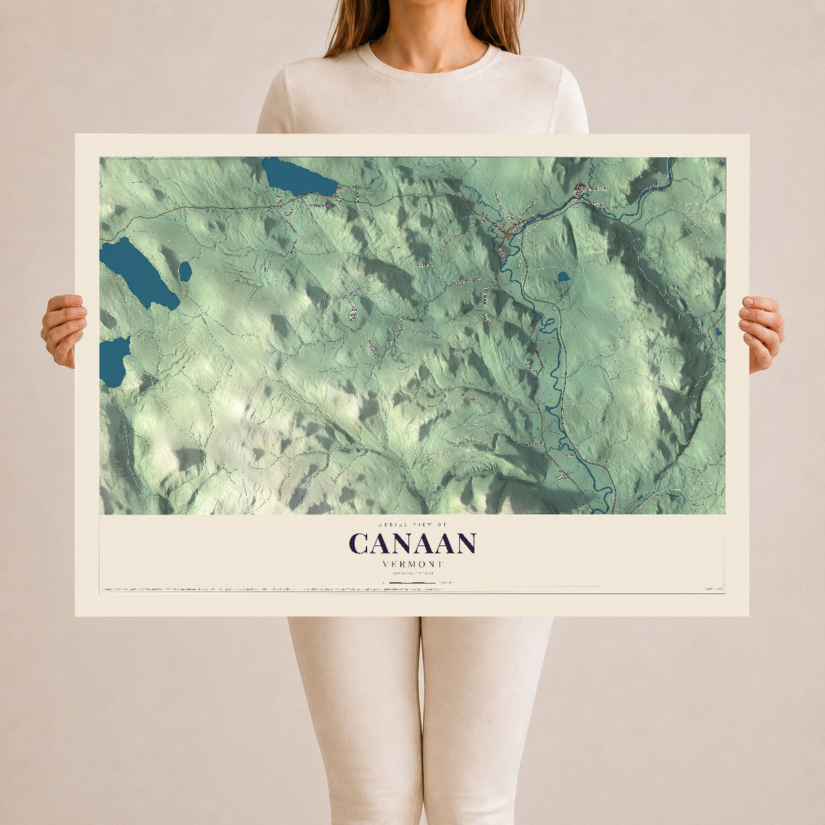 Map of Canaan, Vermont, 24 x 36 inch unframed archival matte print