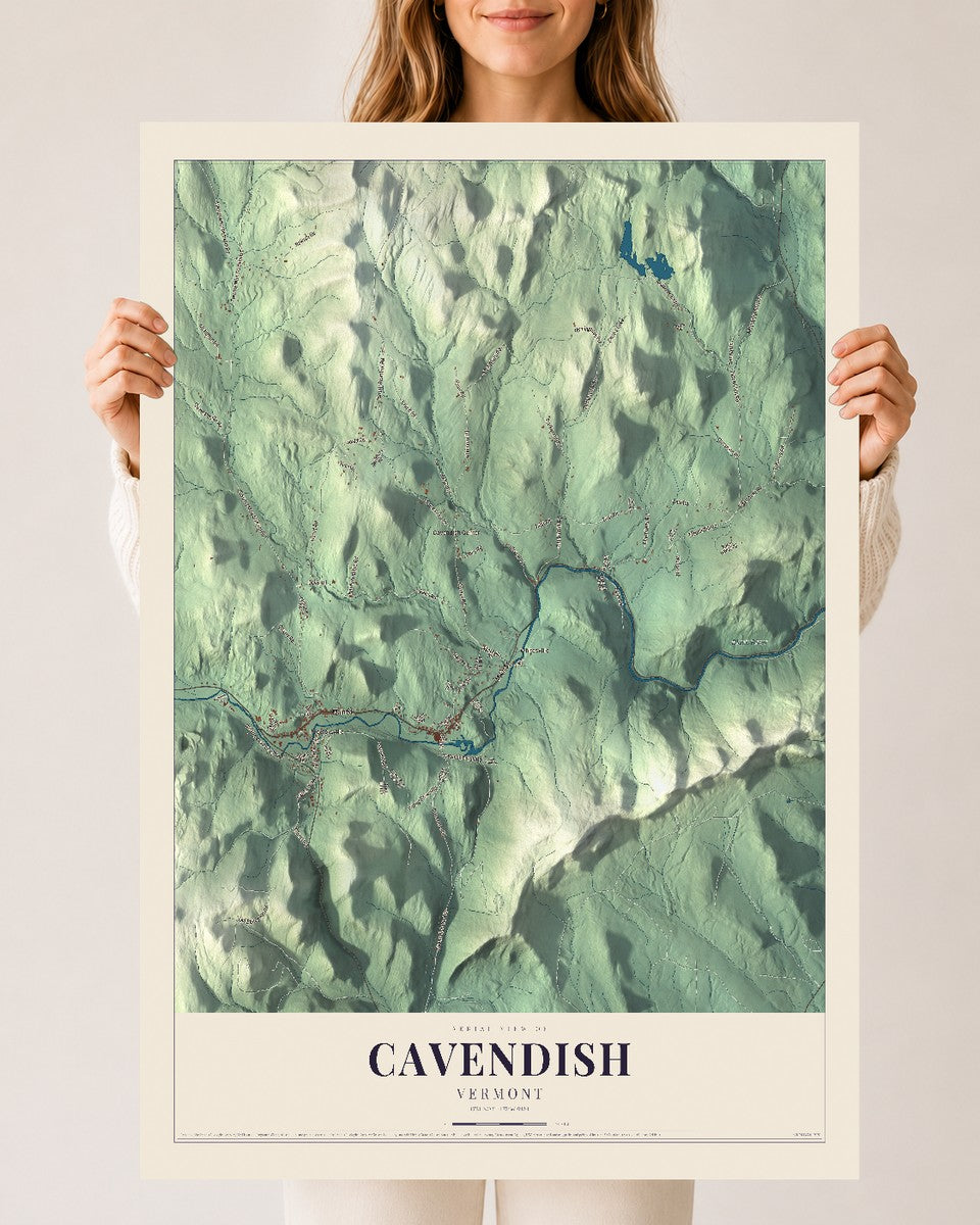 Cavendish, Vermont map print - 24 x 36 archival matte print
