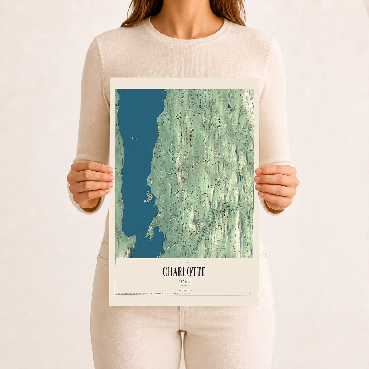 Charlotte, Vermont map print - 12 x 18 archival matte print