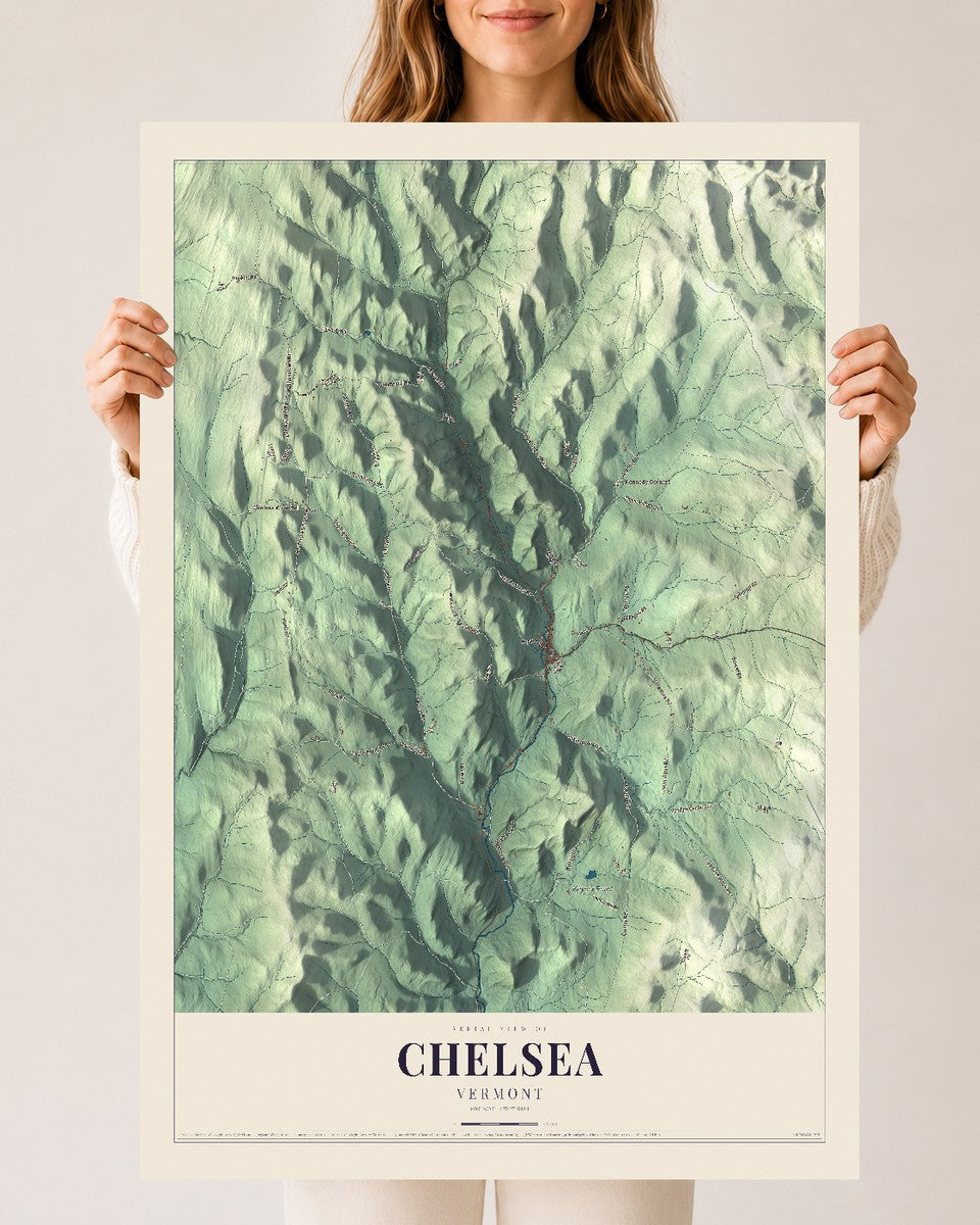 Chelsea, Vermont map print - 24 x 36 archival matte print