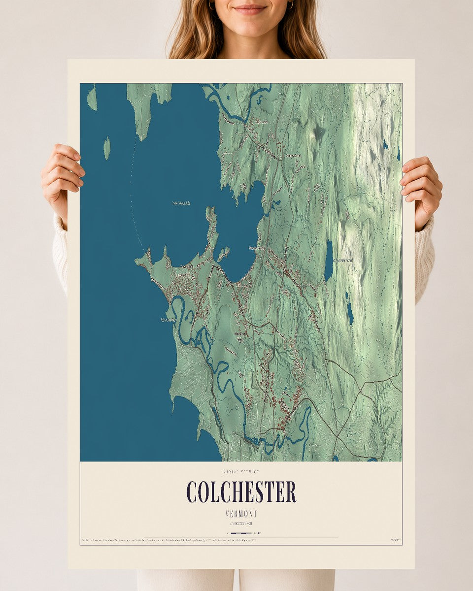 Colchester, Vermont map print - 24 x 36 archival matte print