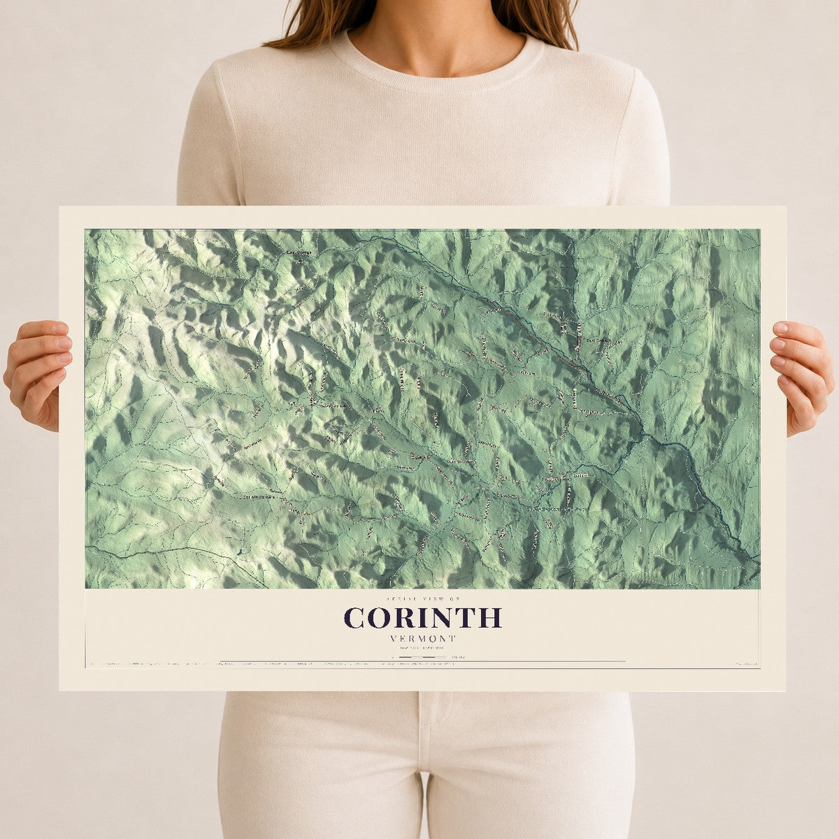 Map of Corinth, Vermont, 12 x 18 inch unframed archival matte print