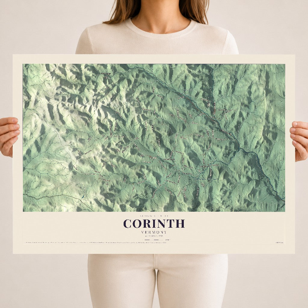 Map of Corinth, Vermont, 18 x 24 inch unframed archival matte print