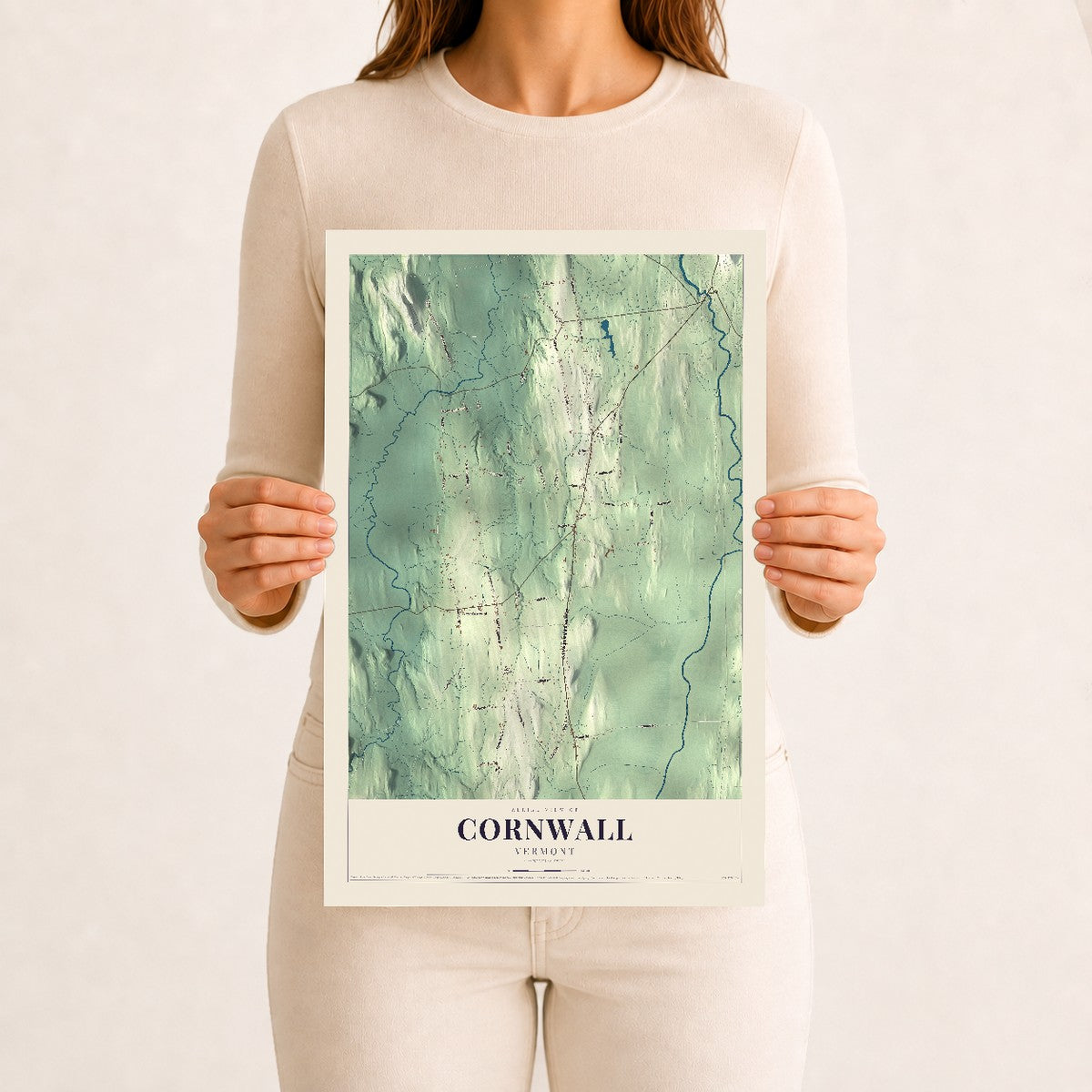 Cornwall, Vermont map print - 12 x 18 archival matte print