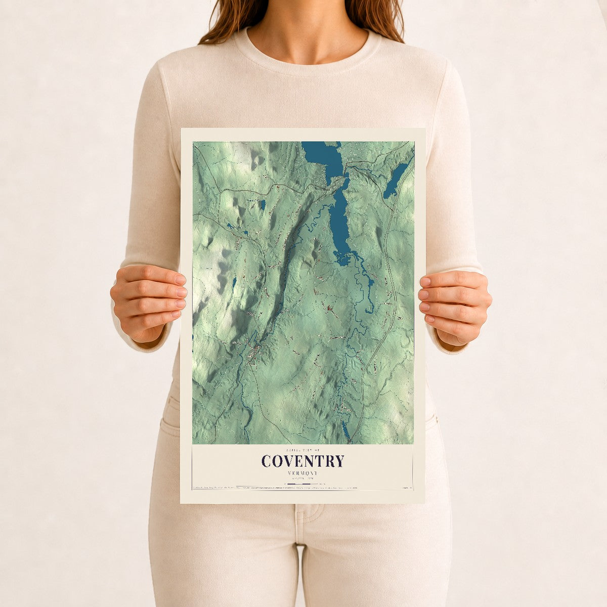Coventry, Vermont map print - 12 x 18 archival matte print