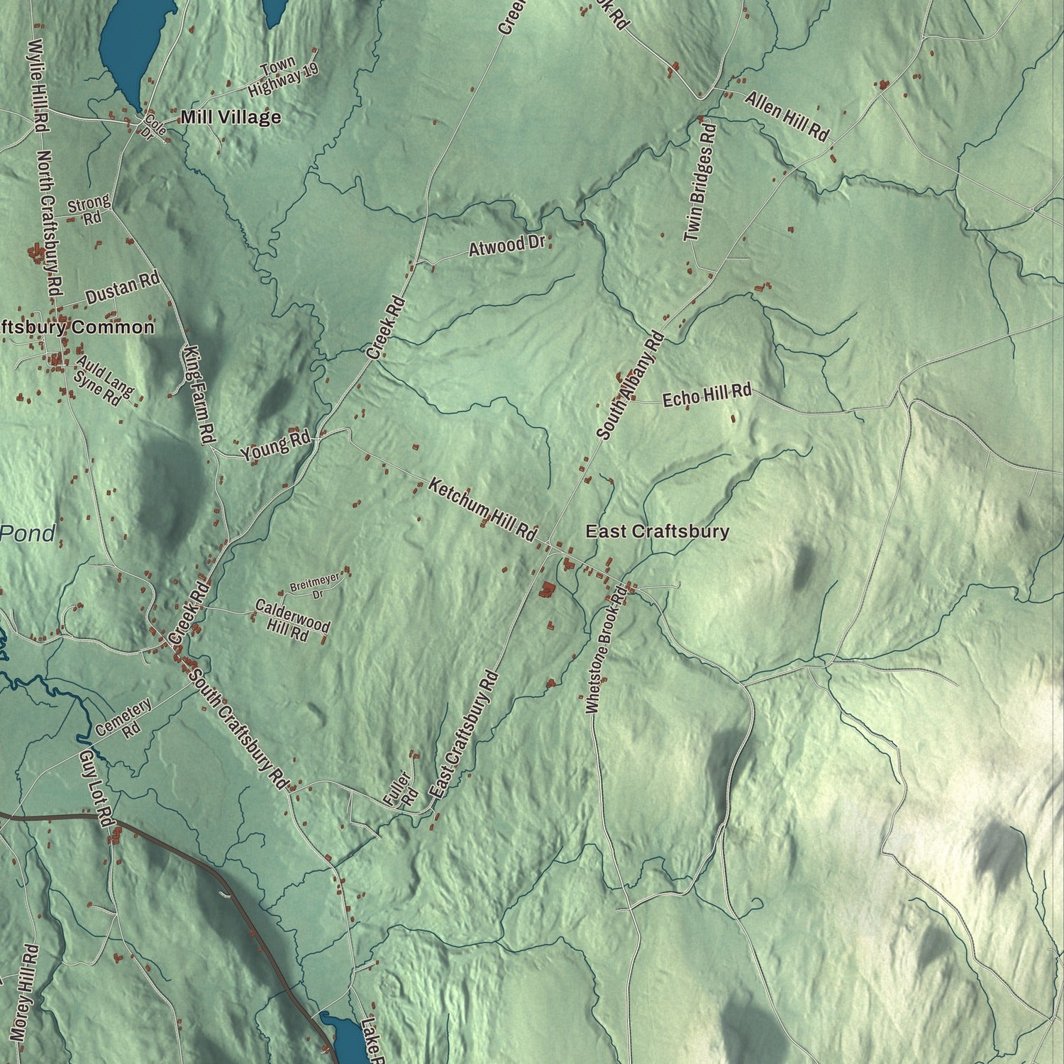Street and neighborhood detail from the Craftsbury, Vermont map