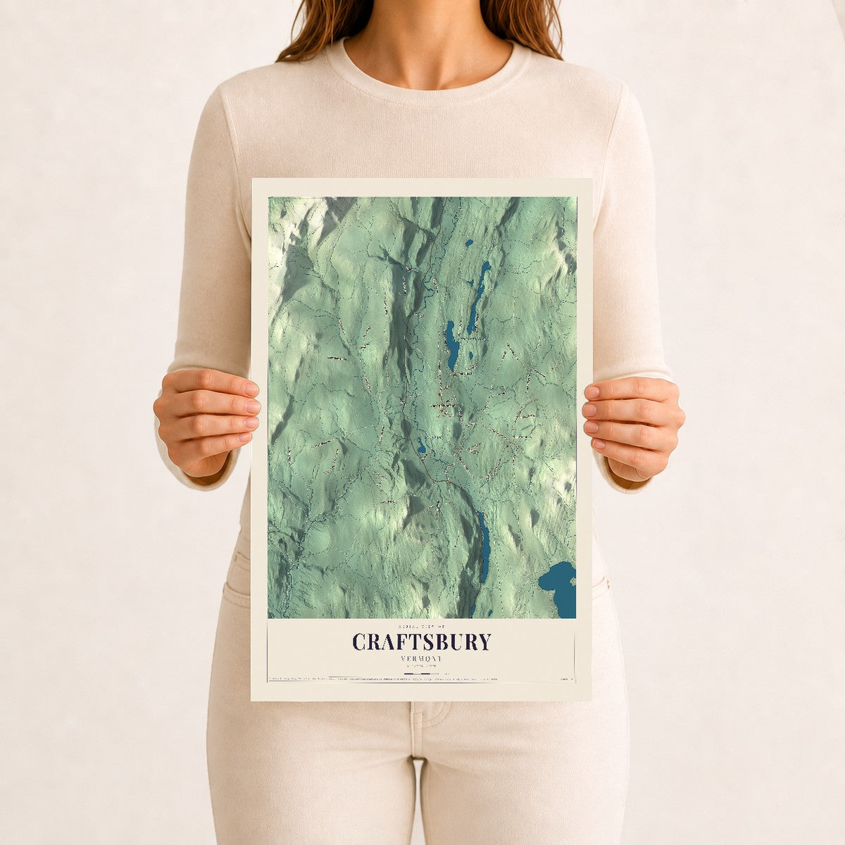 Craftsbury, Vermont map print - 12 x 18 archival matte print