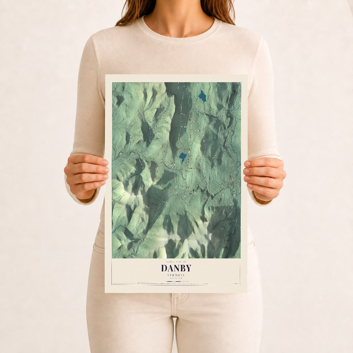 Danby, Vermont map print - 12 x 18 archival matte print