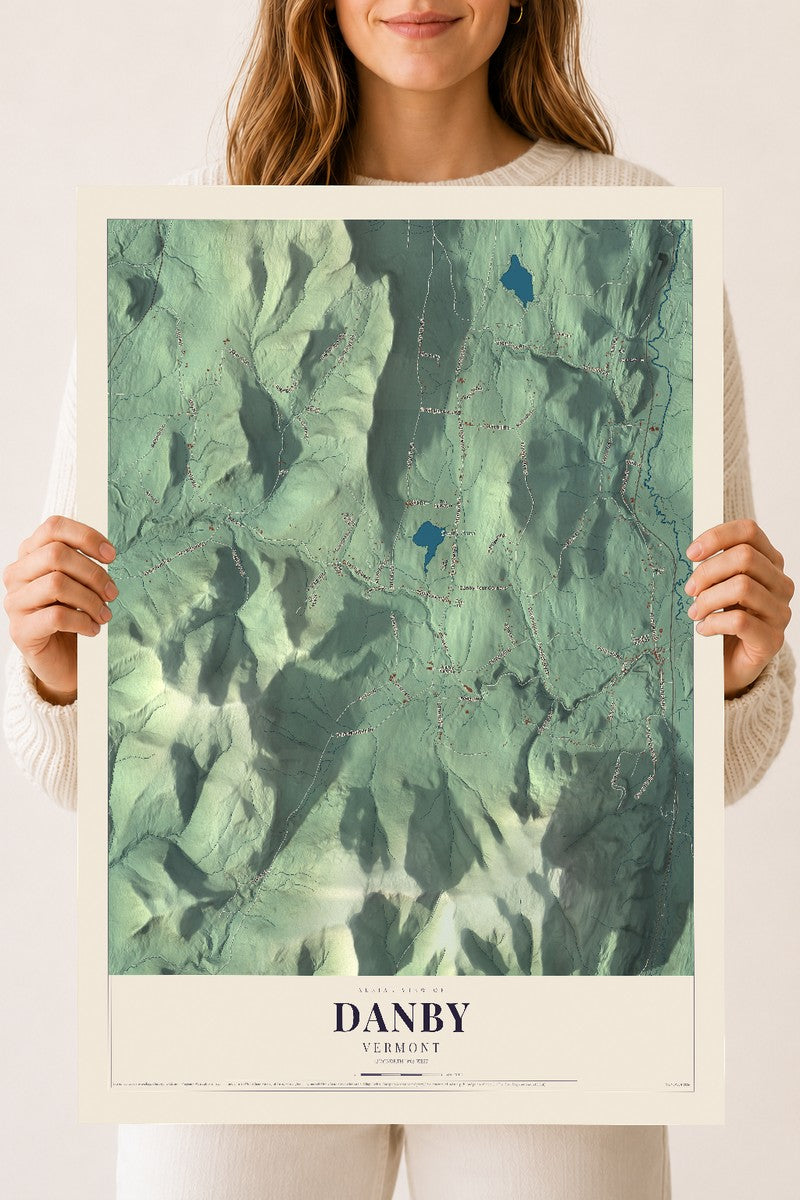 Danby, Vermont map print - 18 x 24 archival matte print