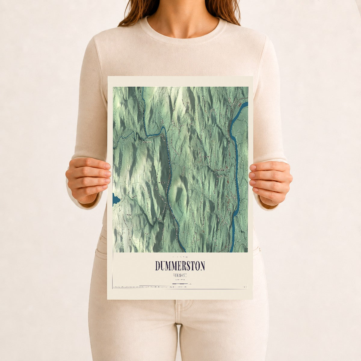 Dummerston, Vermont map print - 12 x 18 archival matte print