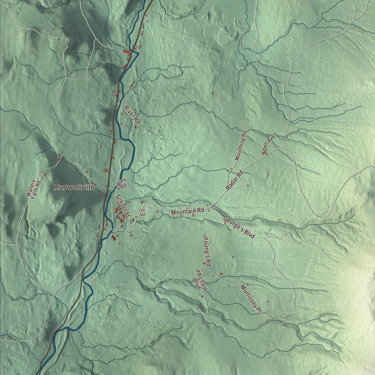 Street and neighborhood detail from the East Haven, Vermont map