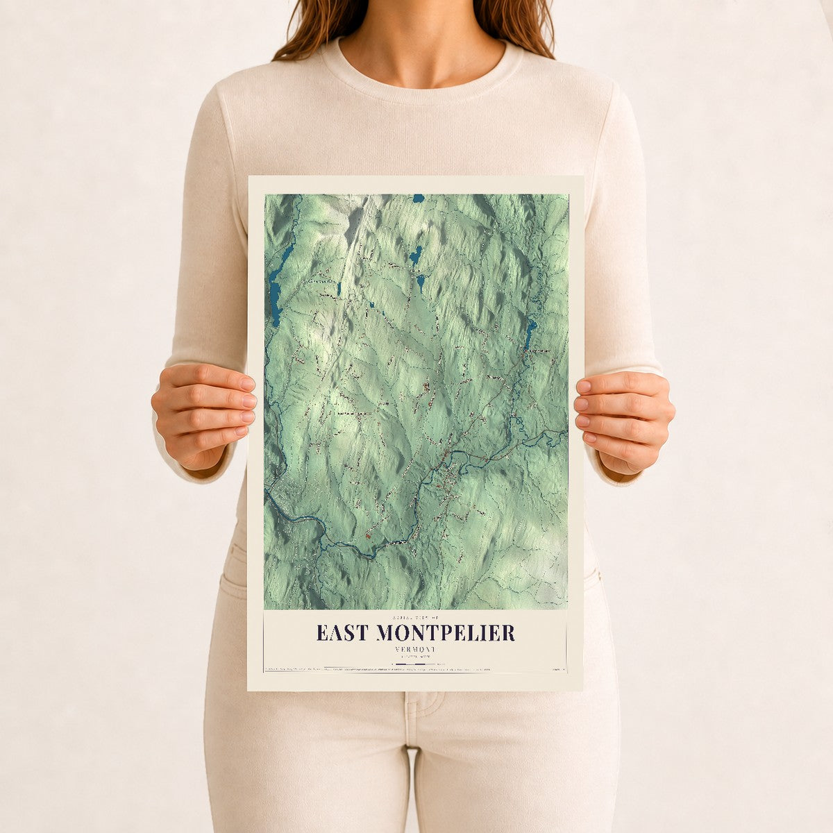 East Montpelier, Vermont map print - 12 x 18 archival matte print