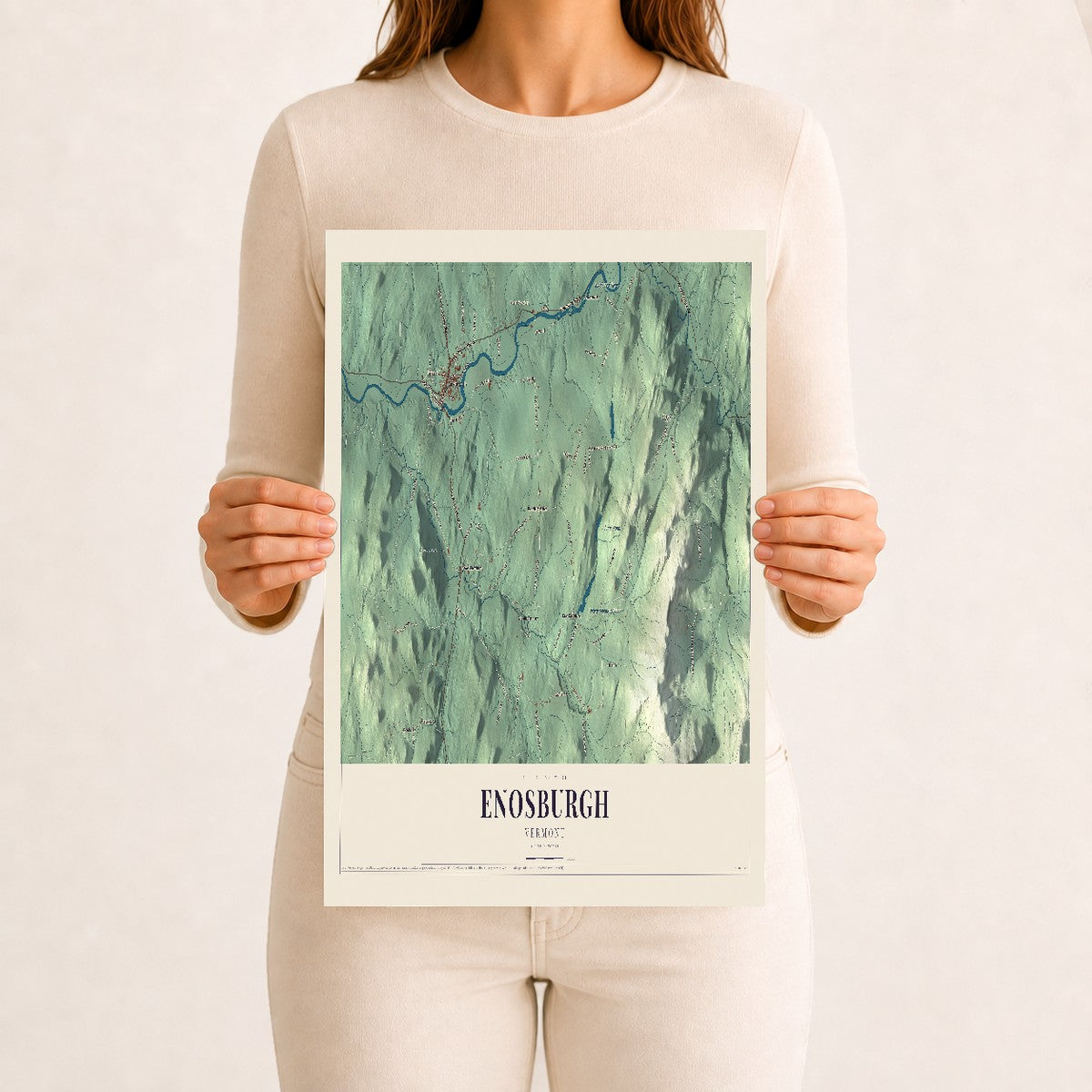 Enosburgh, Vermont map print - 12 x 18 archival matte print