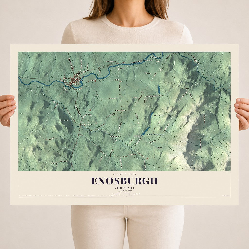 Map of Enosburgh, Vermont, 18 x 24 inch unframed archival matte print