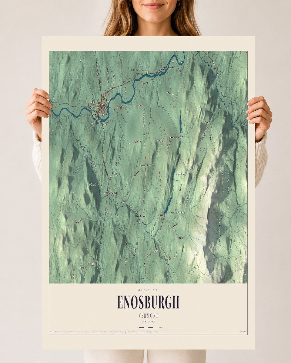 Enosburgh, Vermont map print - 24 x 36 archival matte print