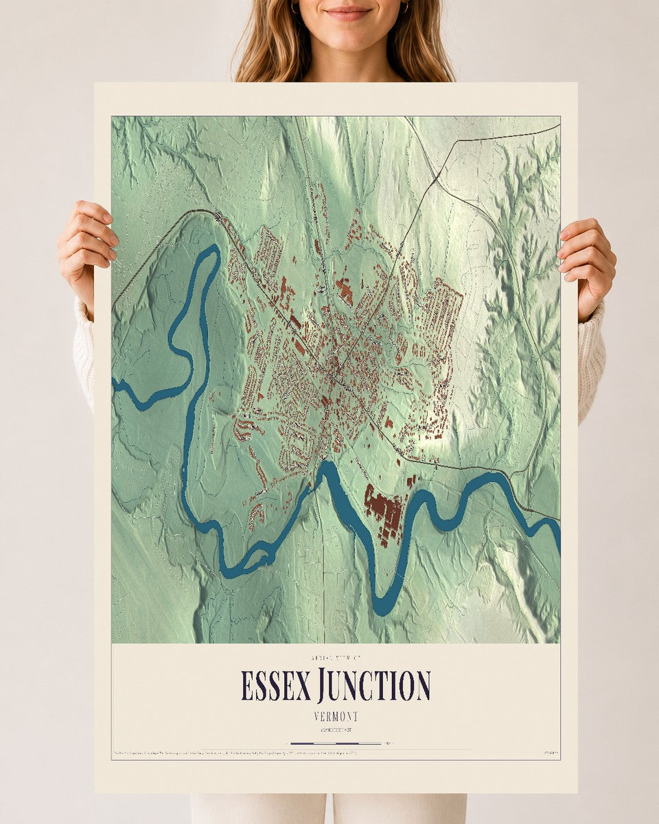 Essex Junction, Vermont map print - 24 x 36 archival matte print