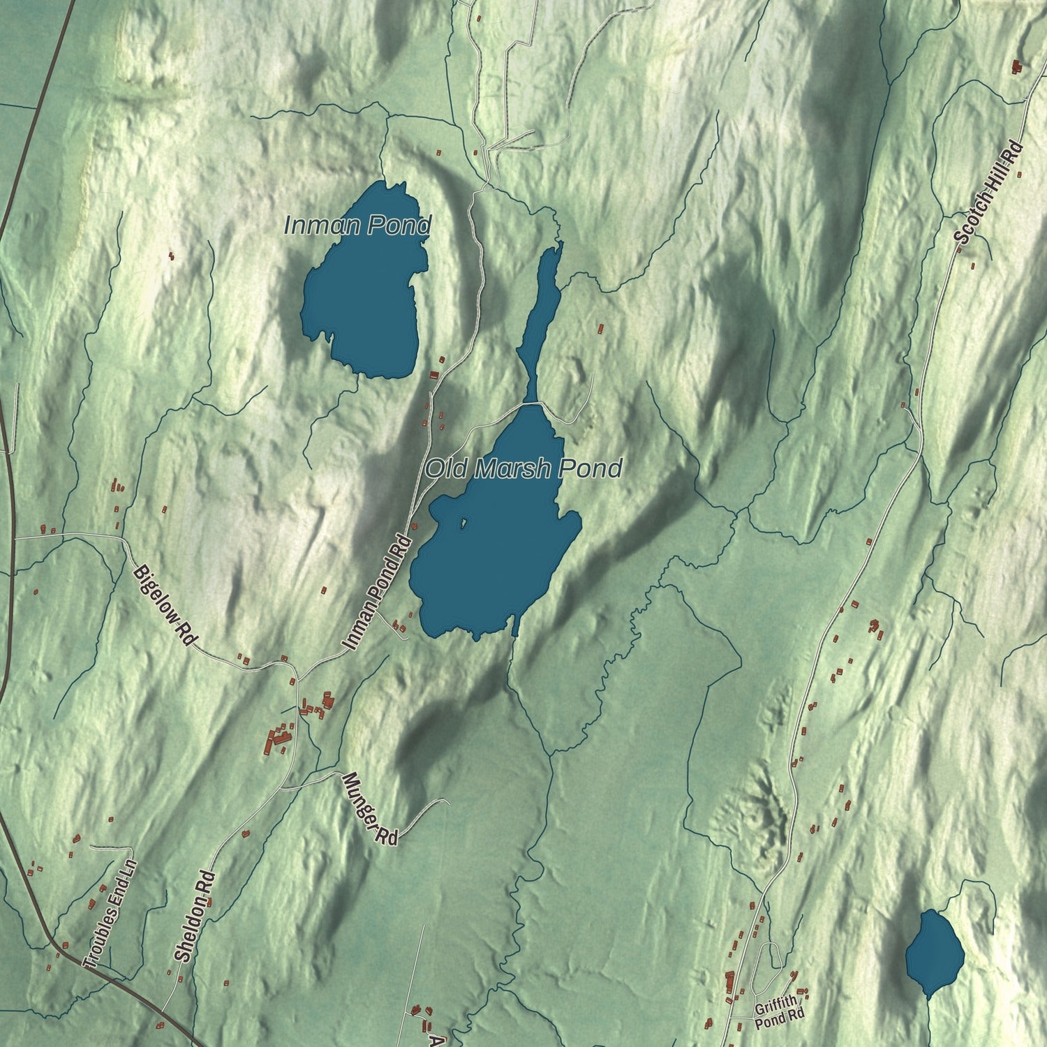 Terrain and local geography detail from the Fair Haven, Vermont map