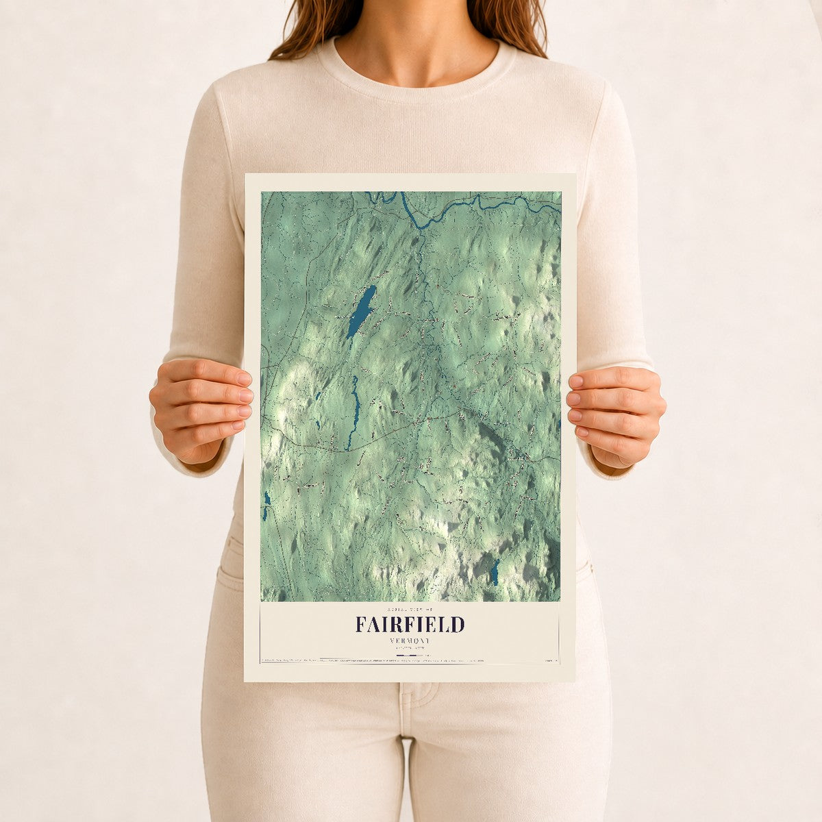 Fairfield, Vermont map print - 12 x 18 archival matte print
