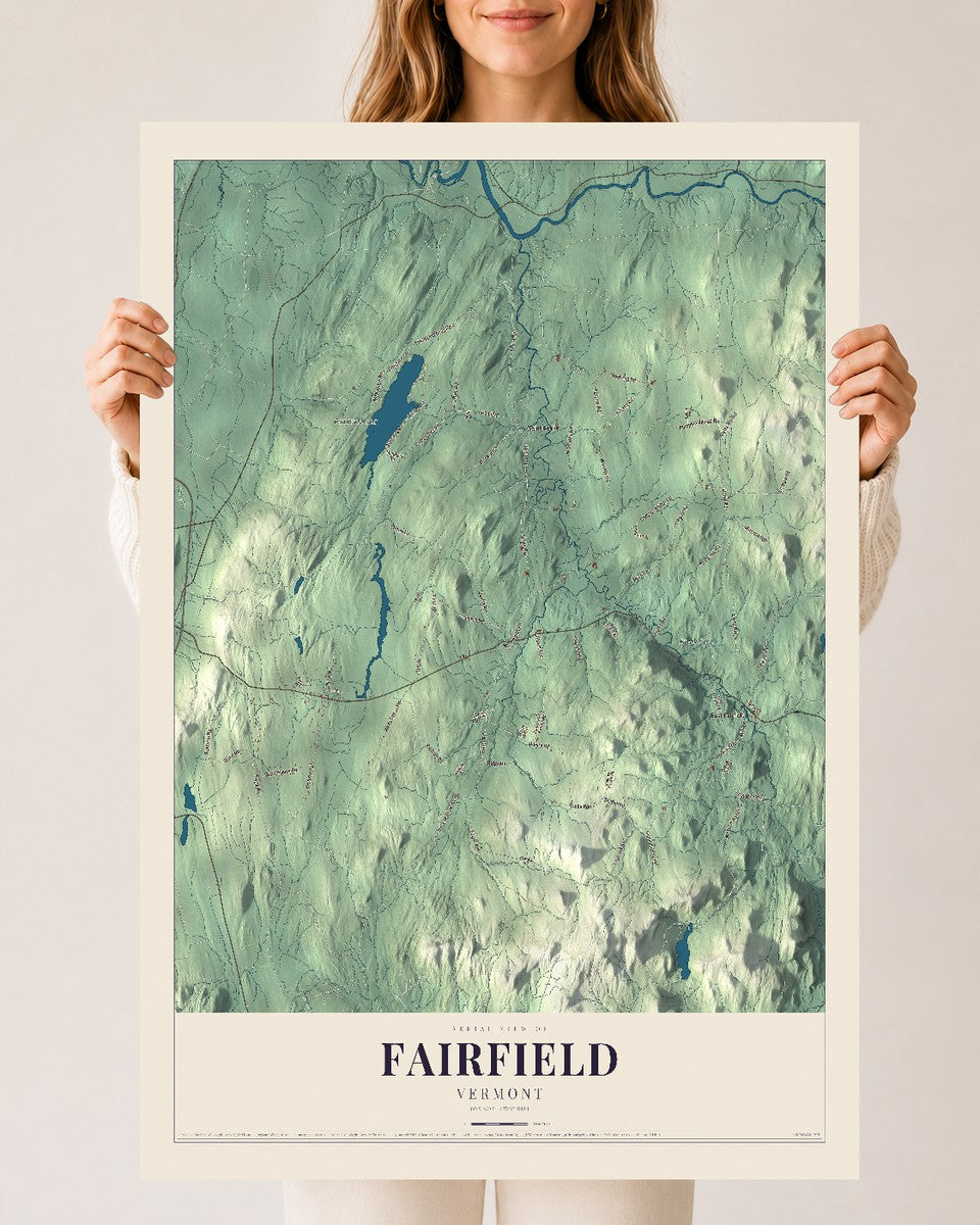 Fairfield, Vermont map print - 24 x 36 archival matte print