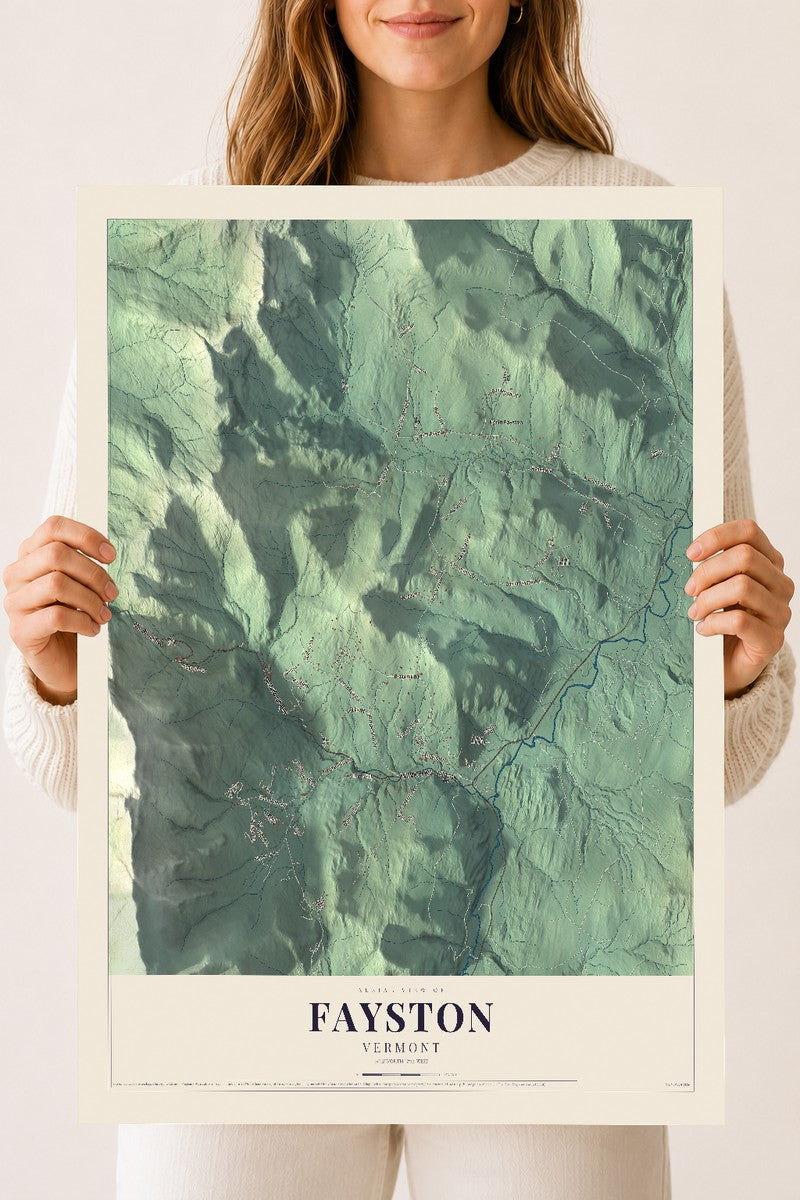 Fayston, Vermont map print - 18 x 24 archival matte print