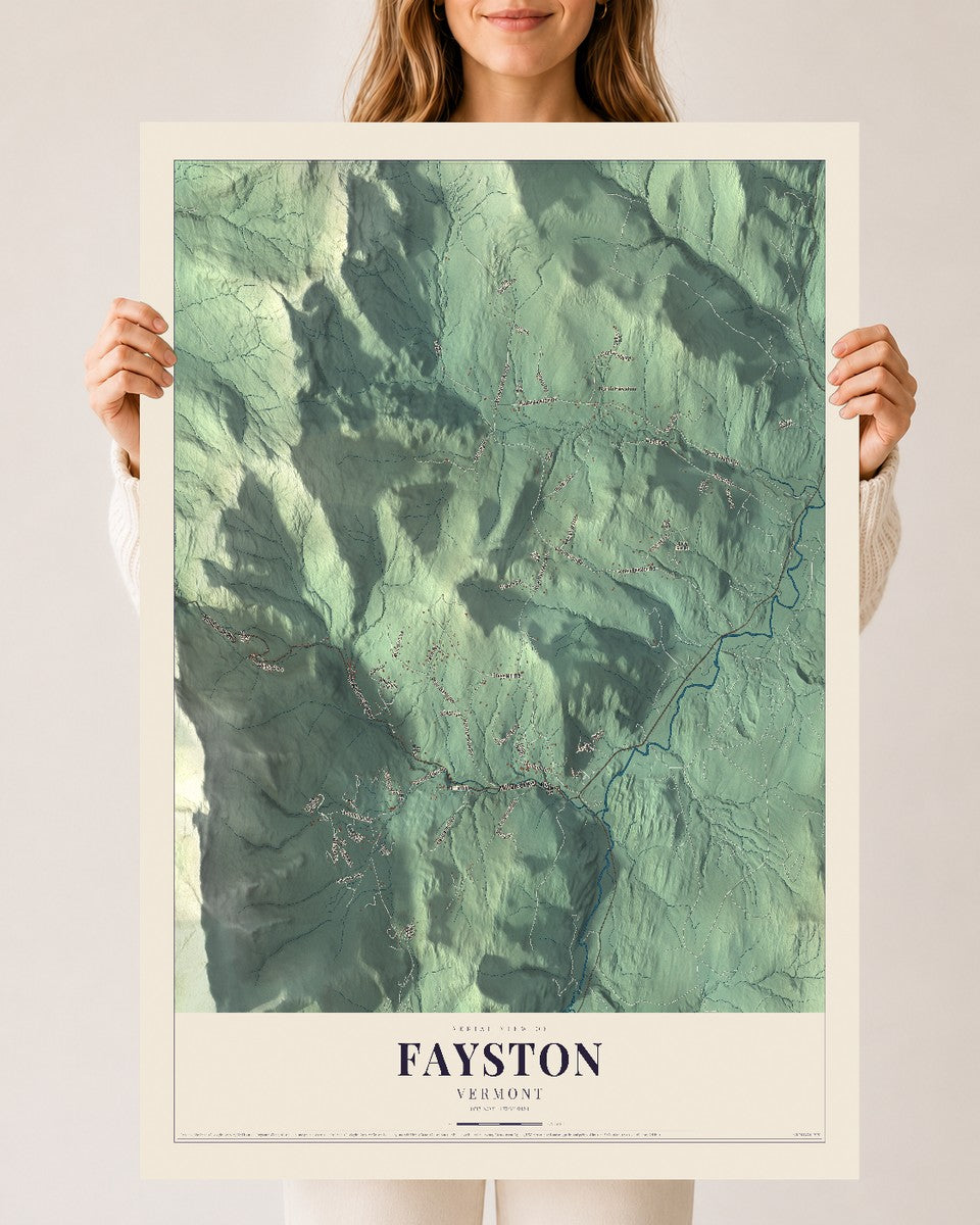 Fayston, Vermont map print - 24 x 36 archival matte print