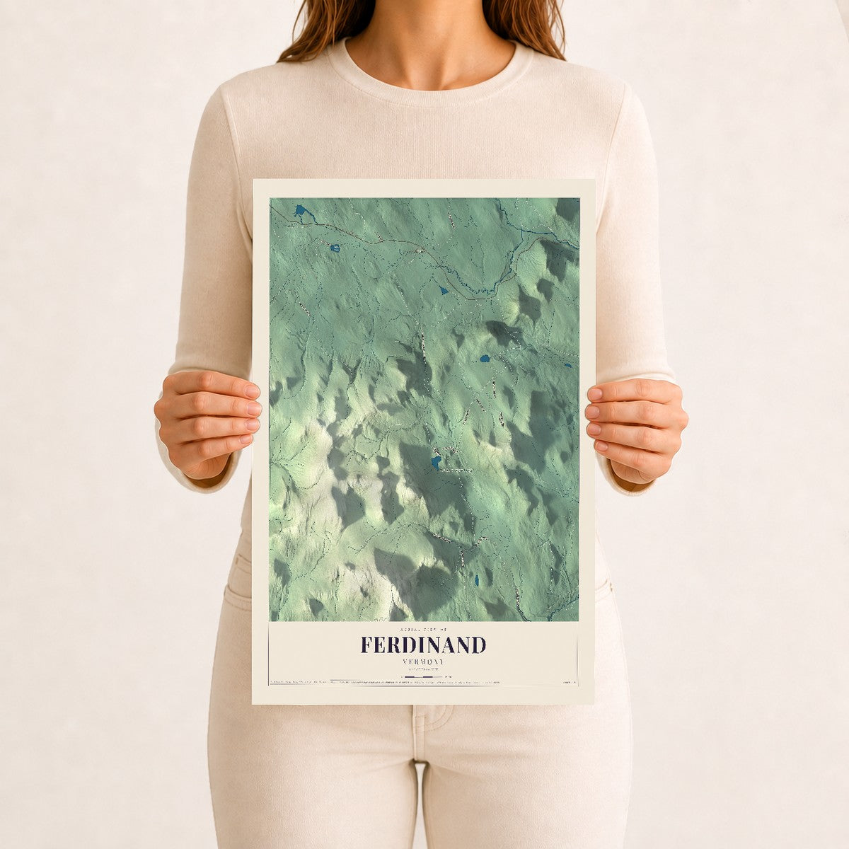 Ferdinand, Vermont map print - 12 x 18 archival matte print