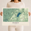 Map of Franklin, Vermont, 12 x 18 inch unframed archival matte print