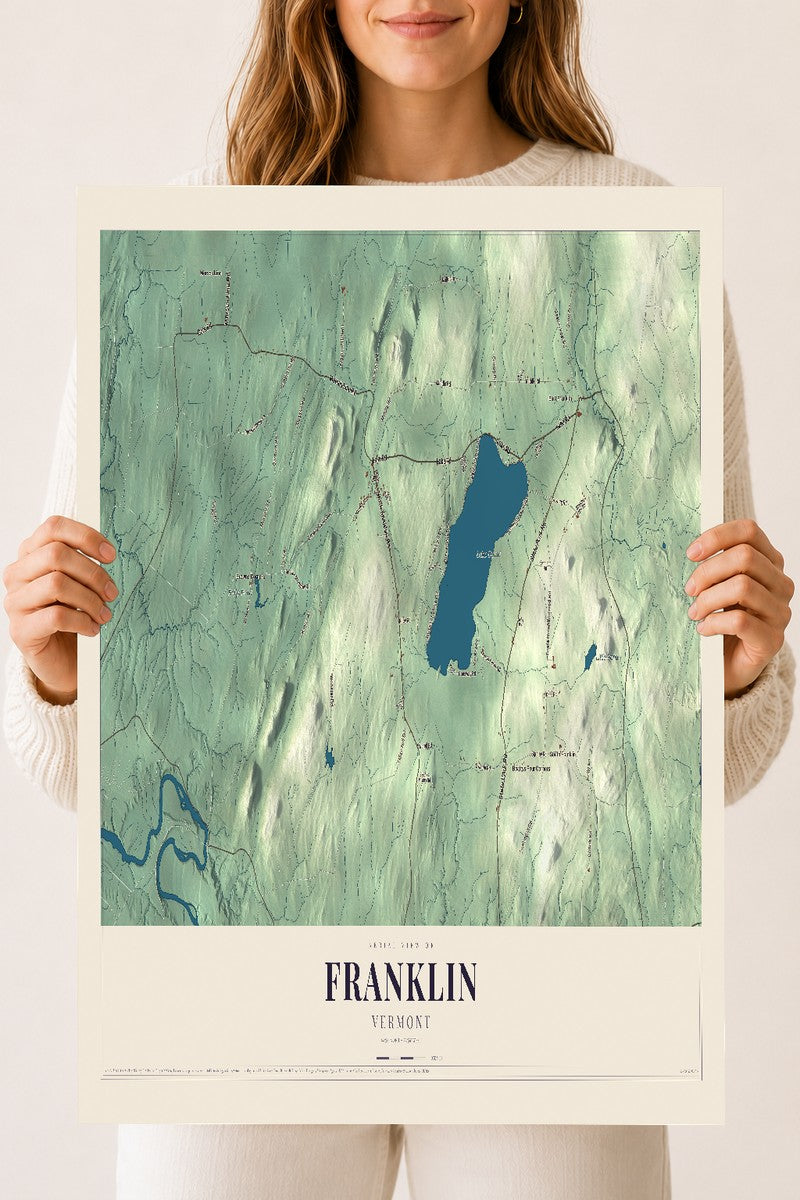 Franklin, Vermont map print - 18 x 24 archival matte print