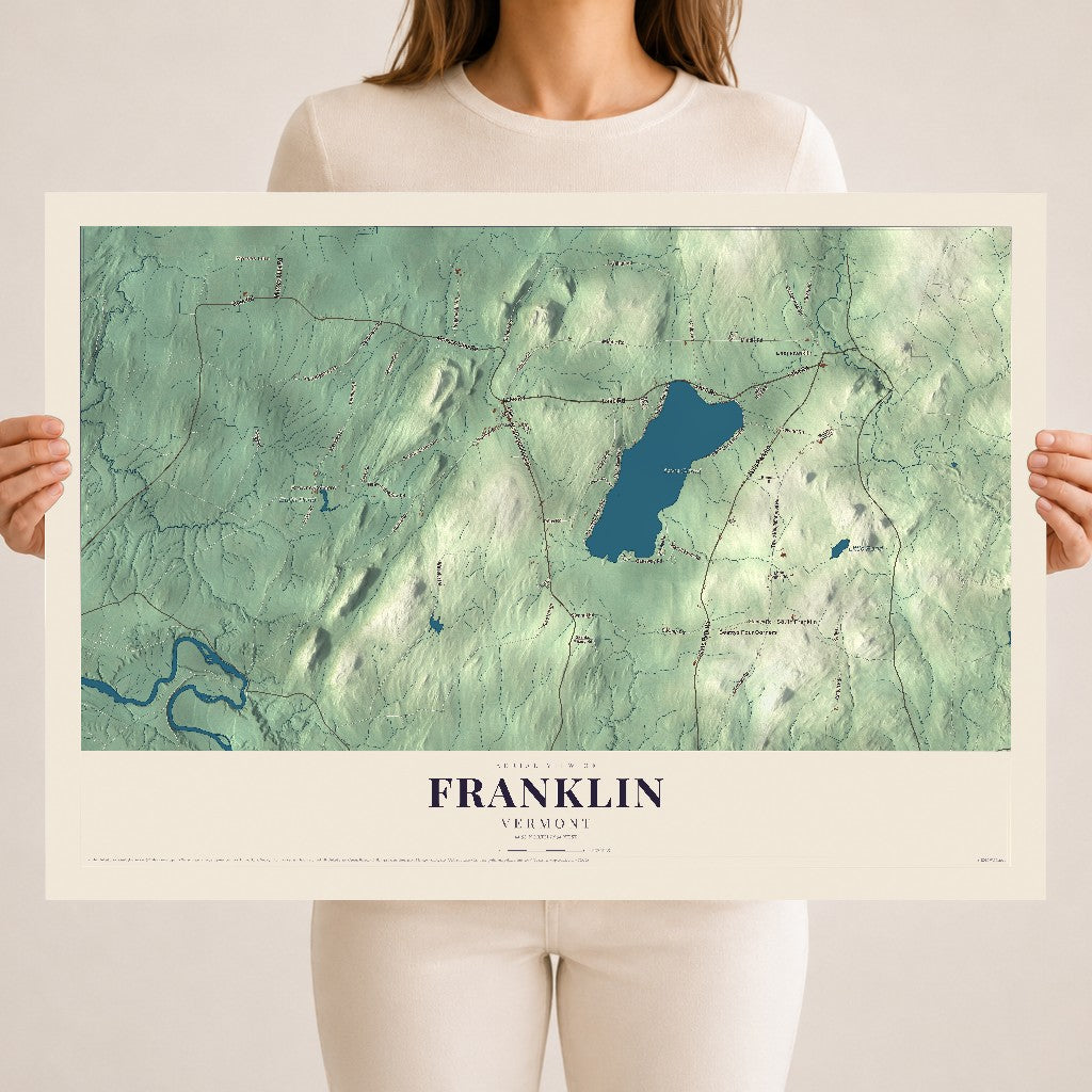 Map of Franklin, Vermont, 18 x 24 inch unframed archival matte print