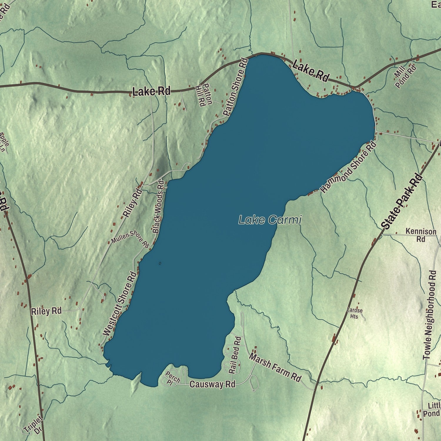 Terrain and local geography detail from the Franklin, Vermont map