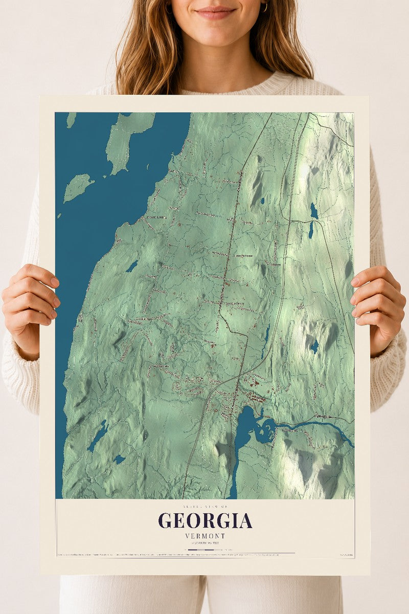 Georgia, Vermont map print - 18 x 24 archival matte print