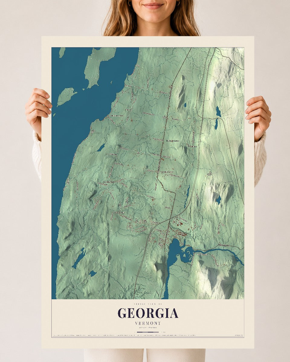 Georgia, Vermont map print - 24 x 36 archival matte print