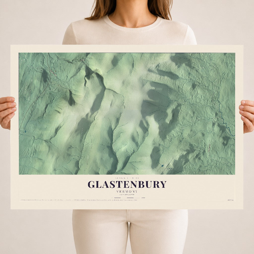 Map of Glastenbury, Vermont, 18 x 24 inch unframed archival matte print