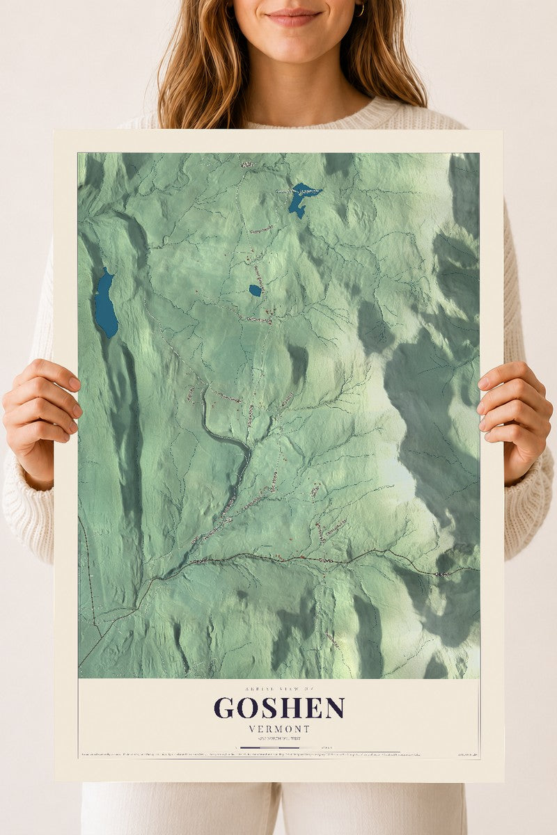 Goshen, Vermont map print - 18 x 24 archival matte print