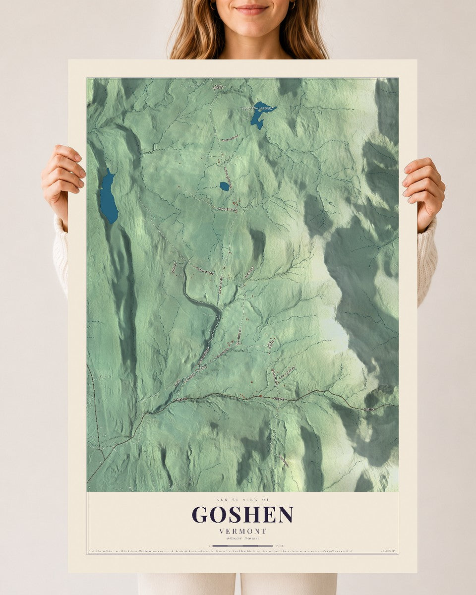 Goshen, Vermont map print - 24 x 36 archival matte print
