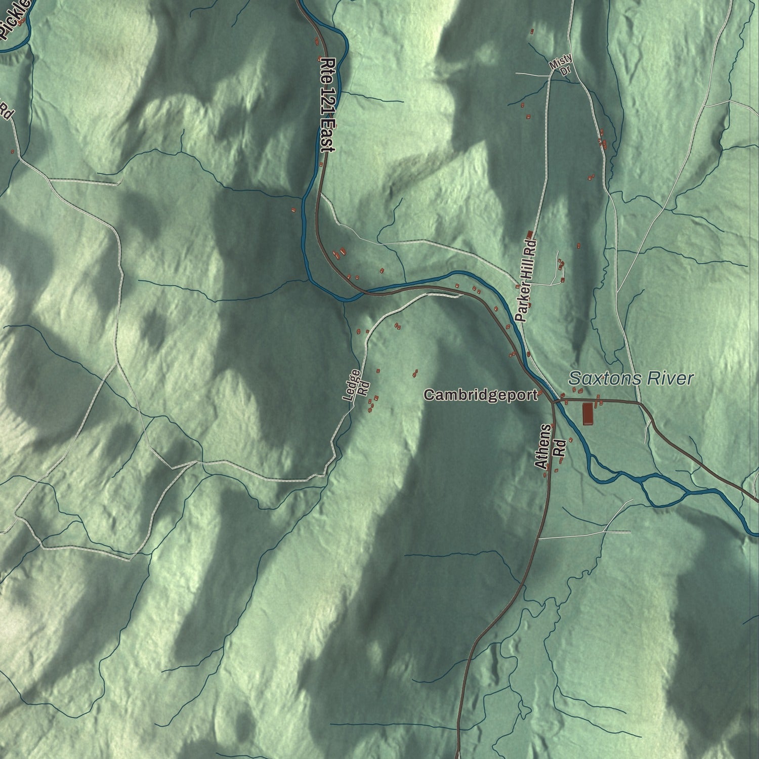 Terrain and local geography detail from the Grafton, Vermont map