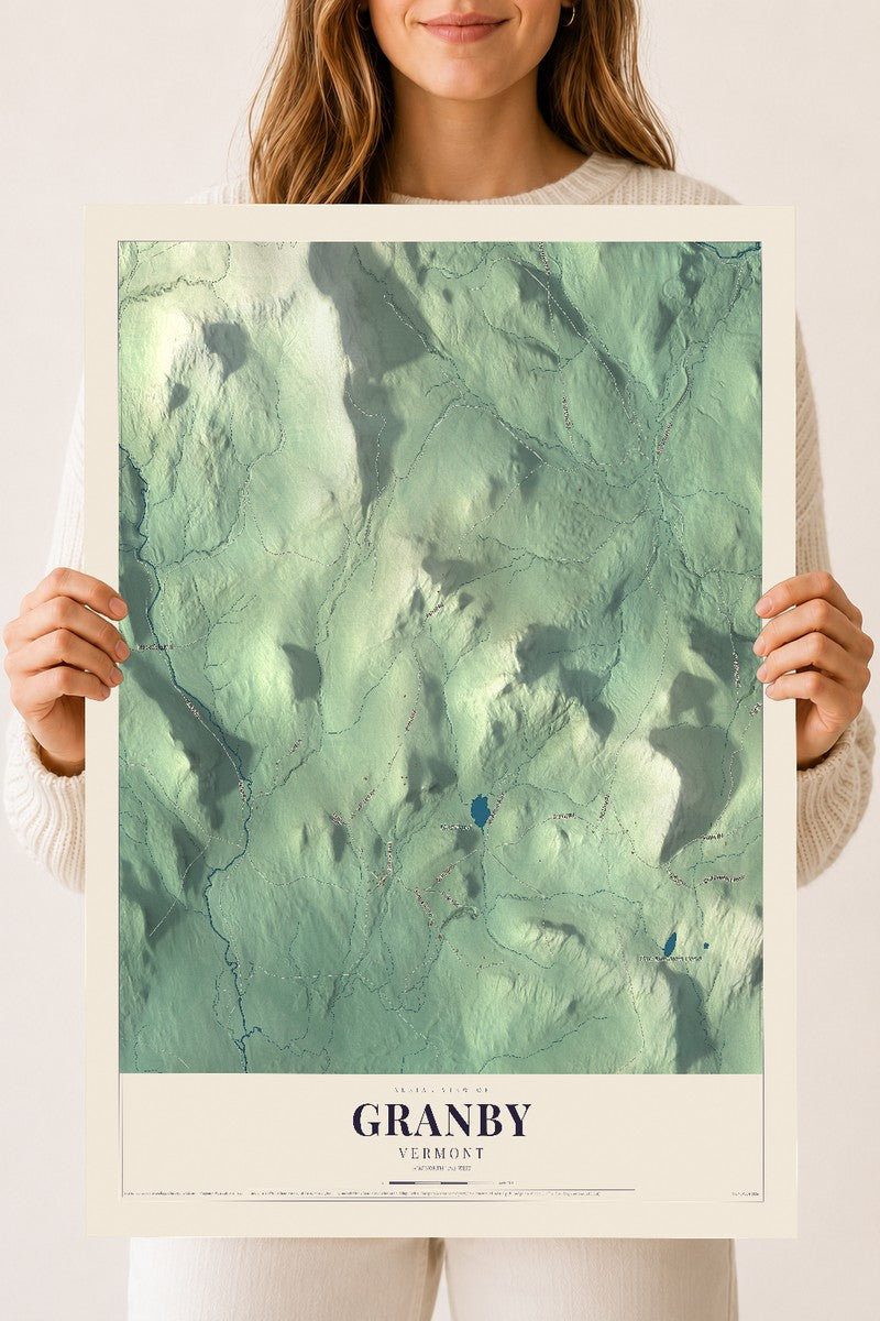 Granby, Vermont map print - 18 x 24 archival matte print