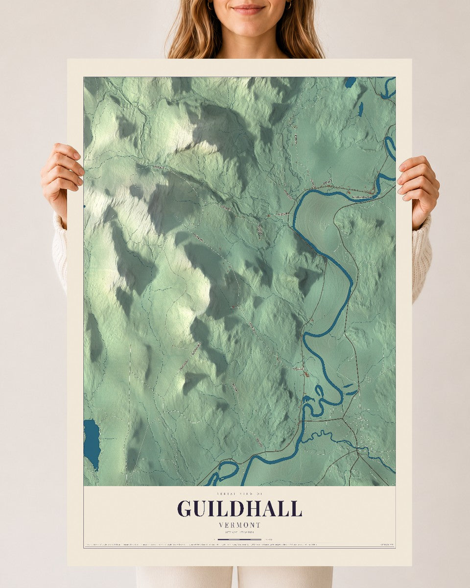 Guildhall, Vermont map print - 24 x 36 archival matte print