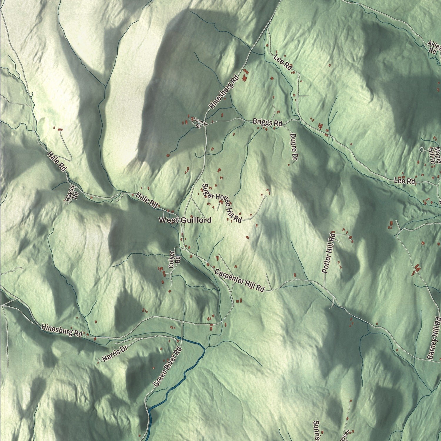 Street and neighborhood detail from the Guilford, Vermont map