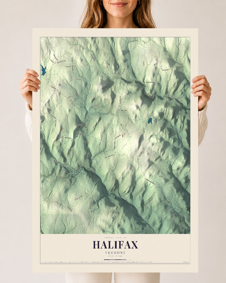 Halifax, Vermont map print - 24 x 36 archival matte print