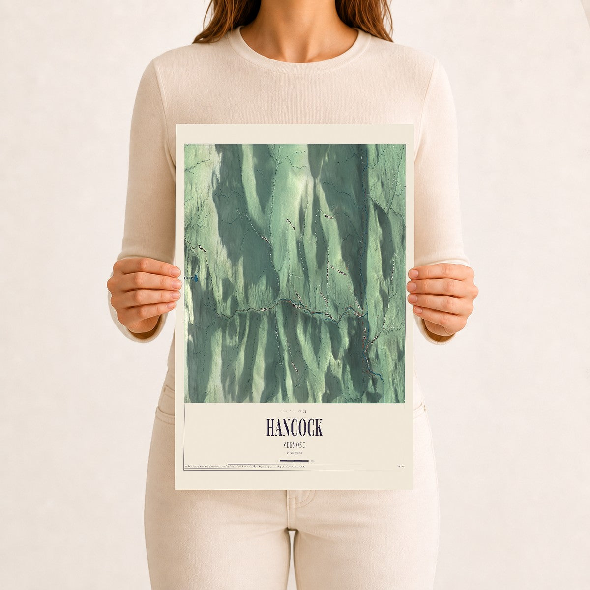 Hancock, Vermont map print - 12 x 18 archival matte print
