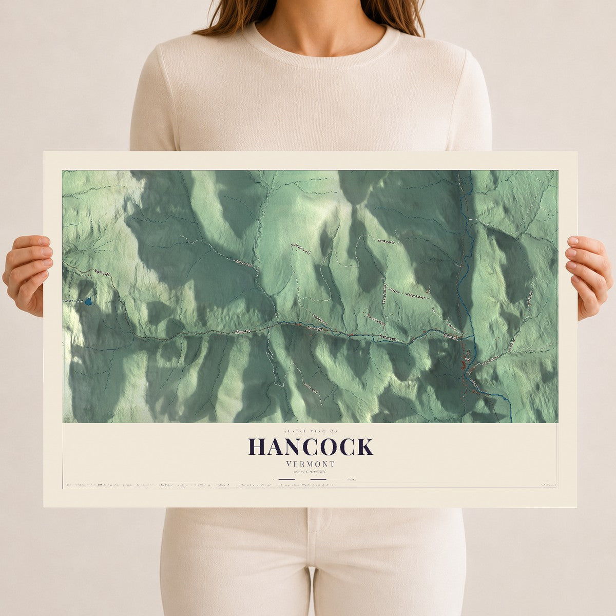 Map of Hancock, Vermont, 12 x 18 inch unframed archival matte print