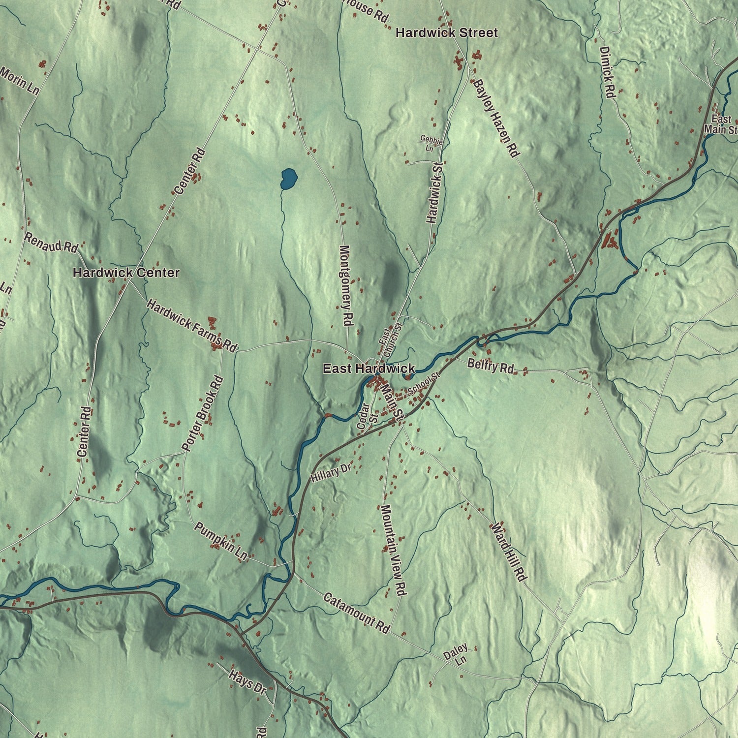 Street and neighborhood detail from the Hardwick, Vermont map