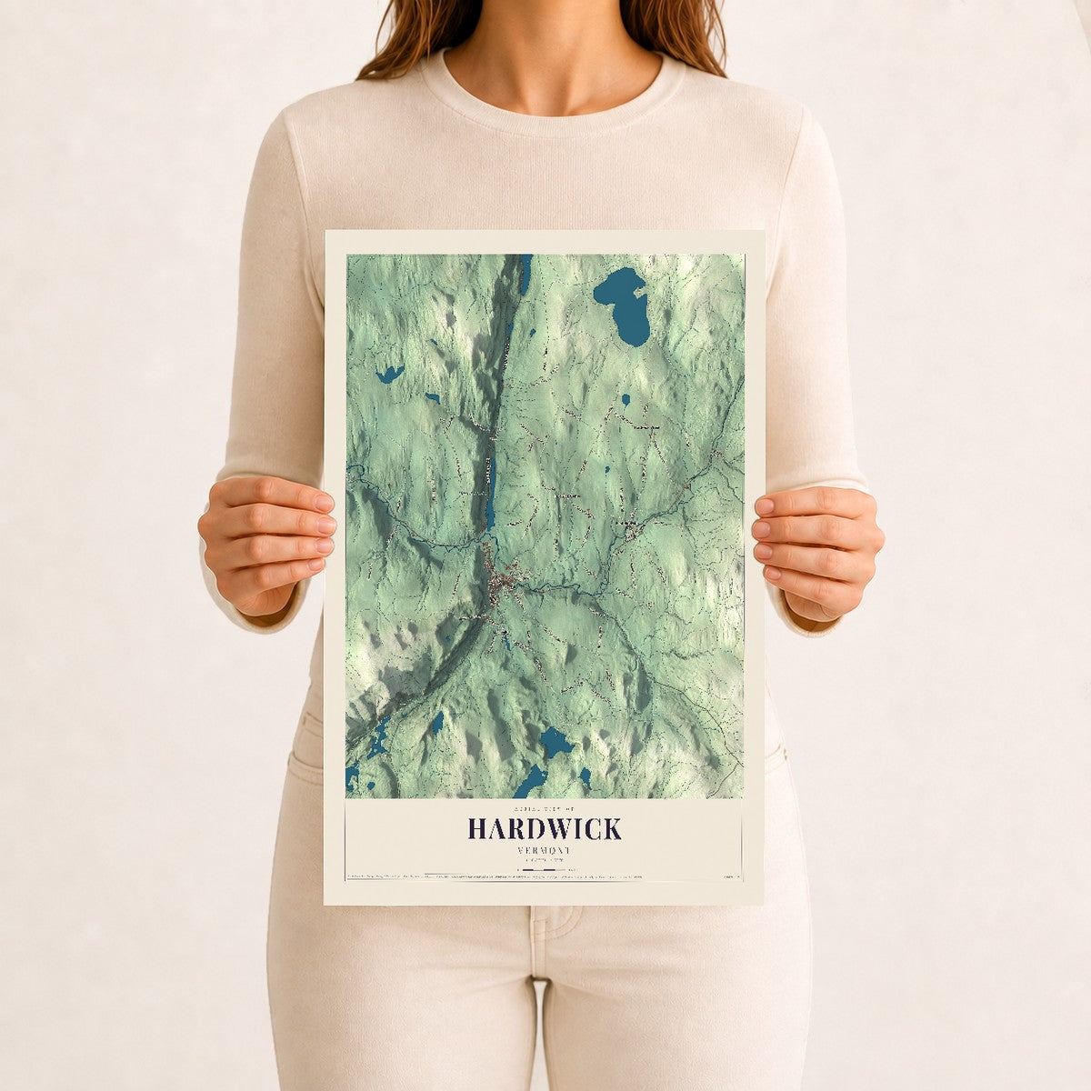 Hardwick, Vermont map print - 12 x 18 archival matte print