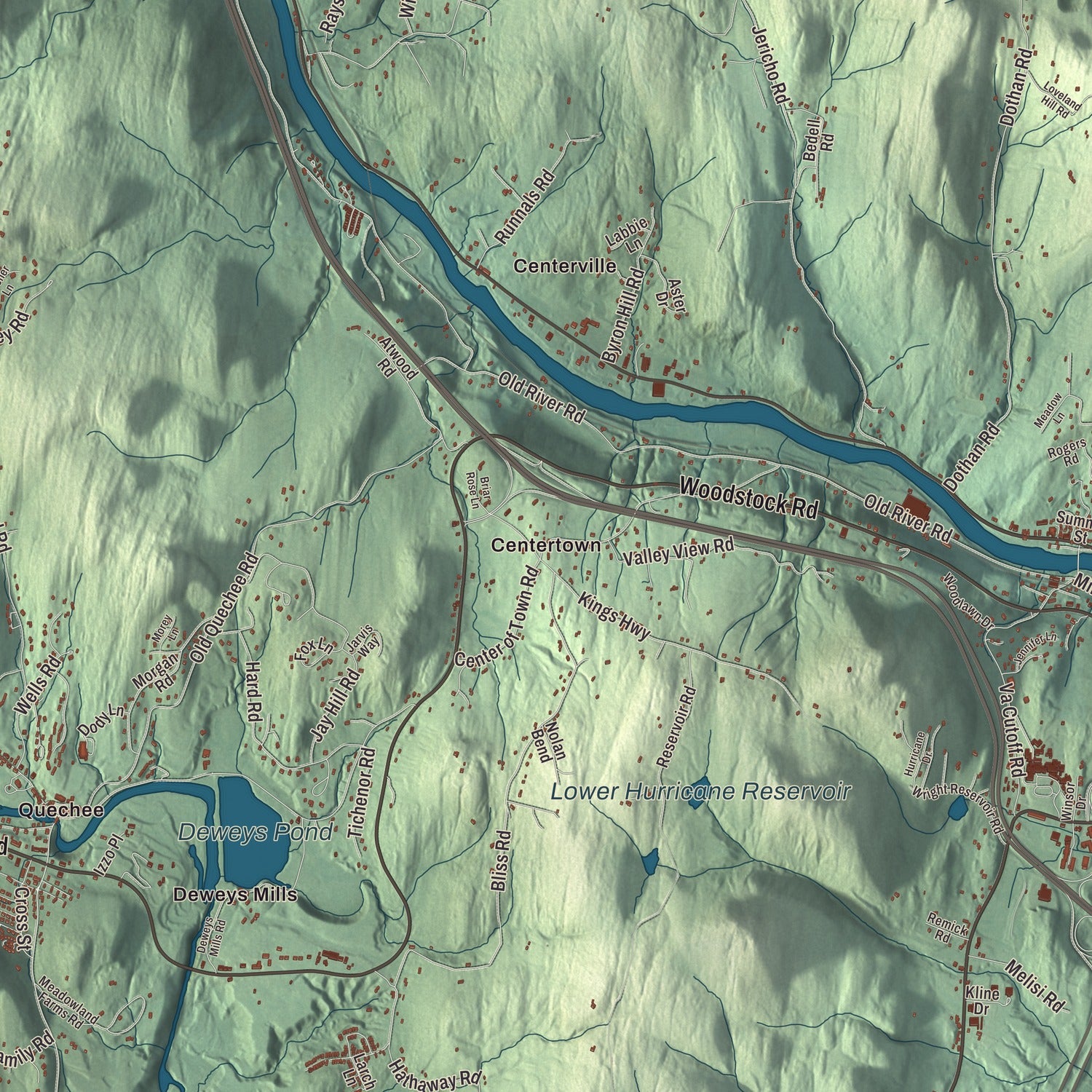 Street and neighborhood detail from the Hartford, Vermont map