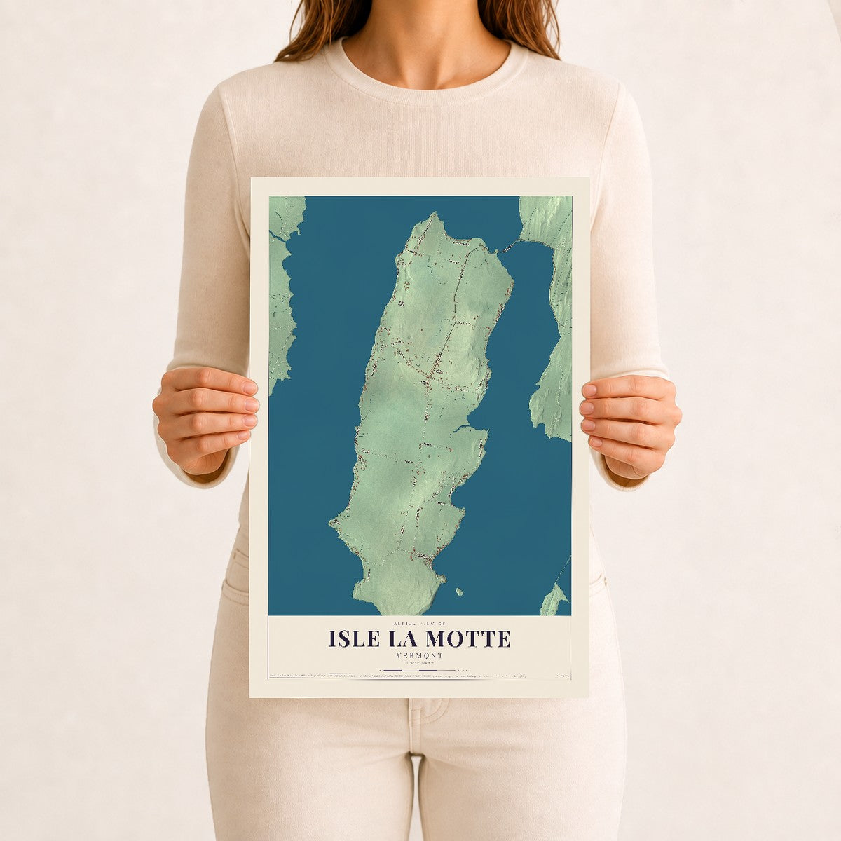 Isle La Motte, Vermont map print - 12 x 18 archival matte print