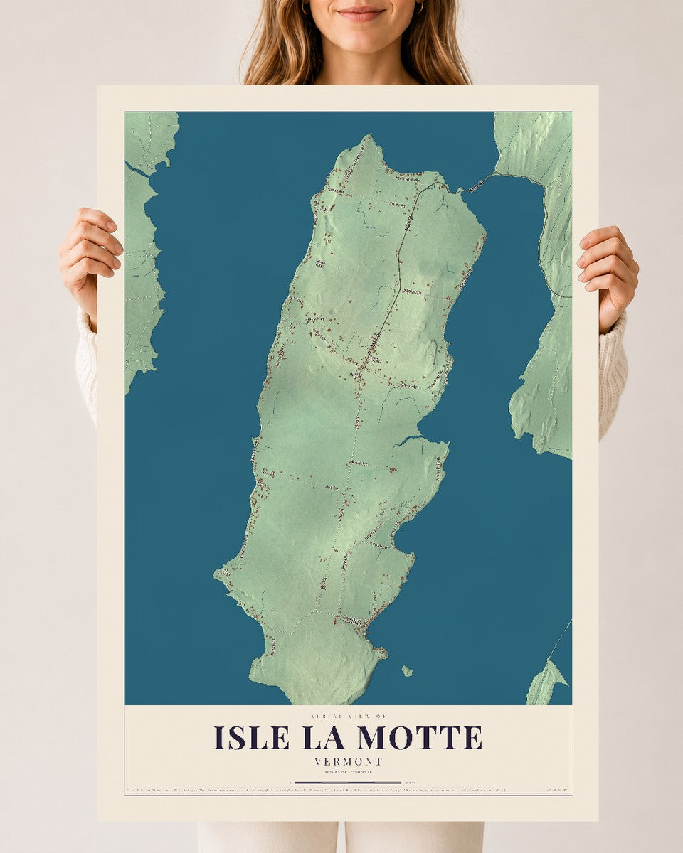 Isle La Motte, Vermont map print - 24 x 36 archival matte print