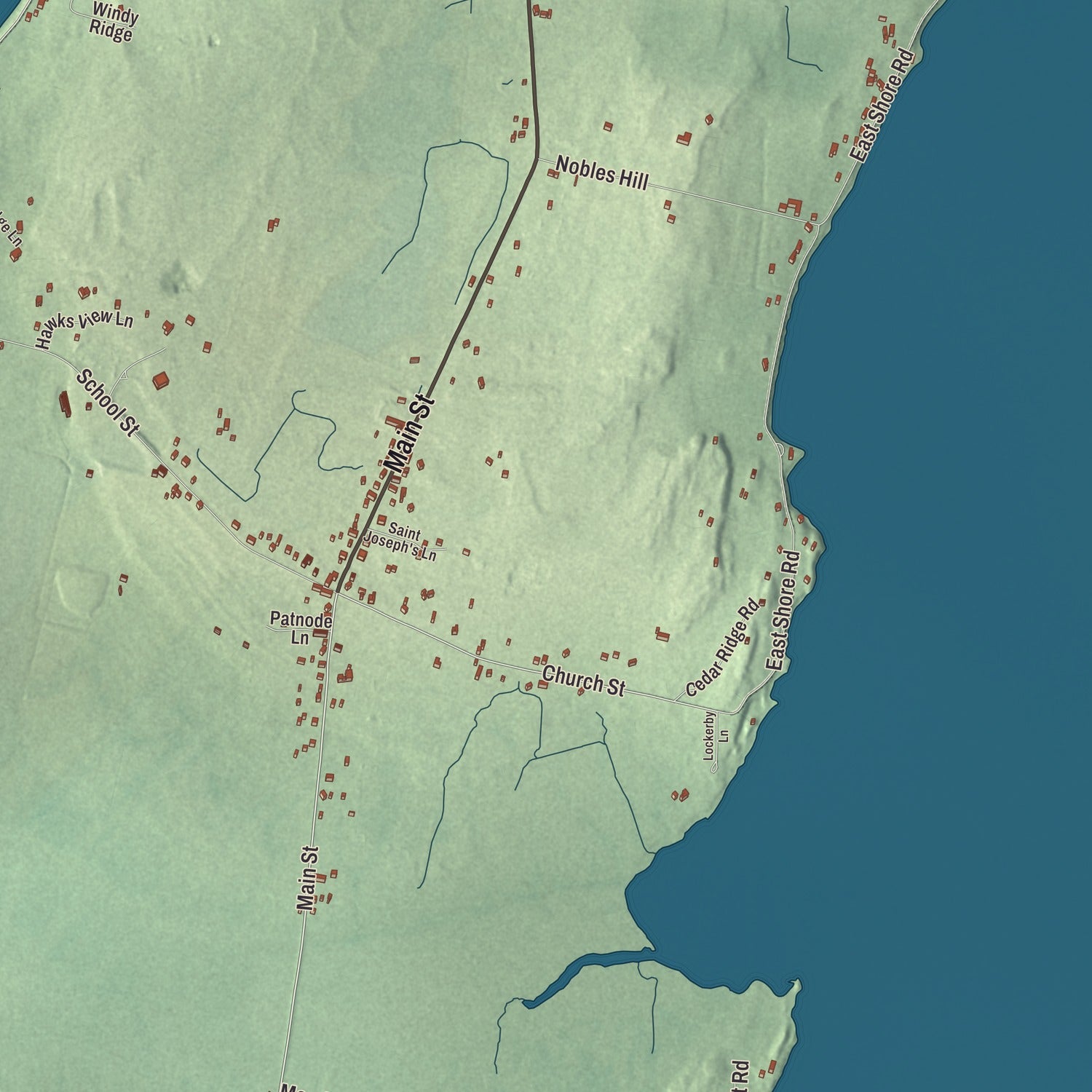 Terrain and local geography detail from the Isle La Motte, Vermont map