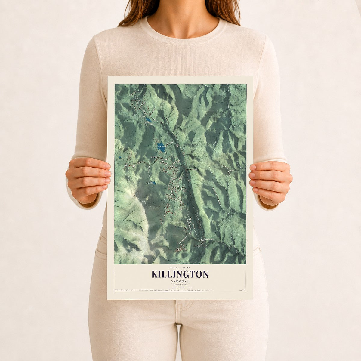 Killington, Vermont map print - 12 x 18 archival matte print